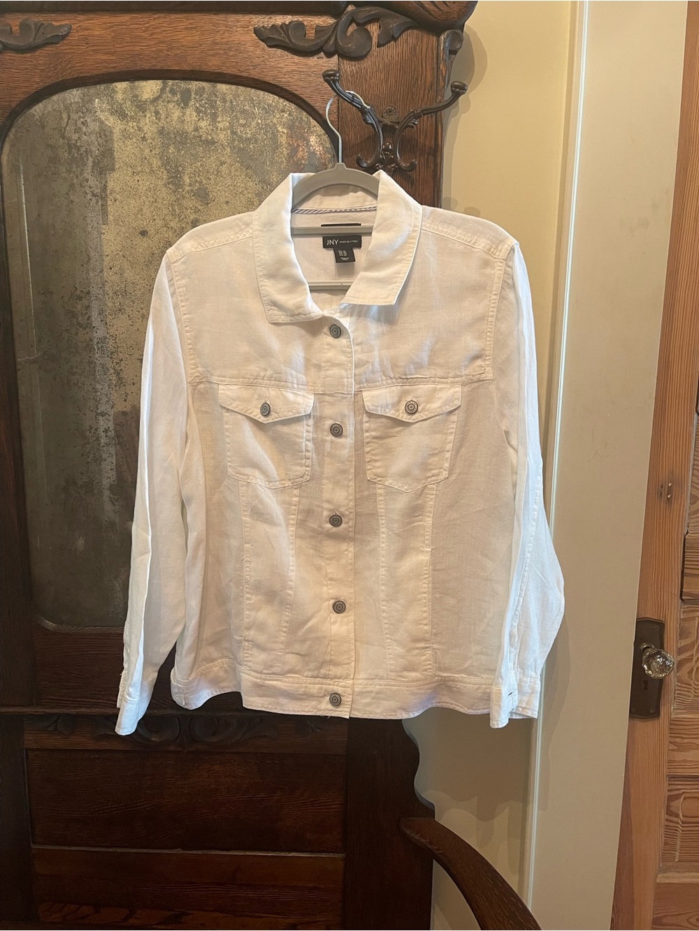 Jones New York JNY 100% Linen Lightweight Jacket White Size 1x